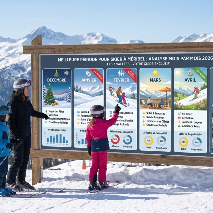 Meilleure période pour skier à Méribel : analyse mois par mois 2026-2027